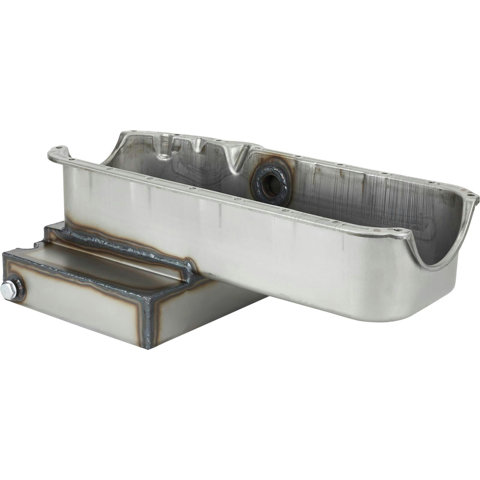 Speedway 57-79 Chevy Claimer Oil Pan w/ Inspect Plug, LH Dipstick