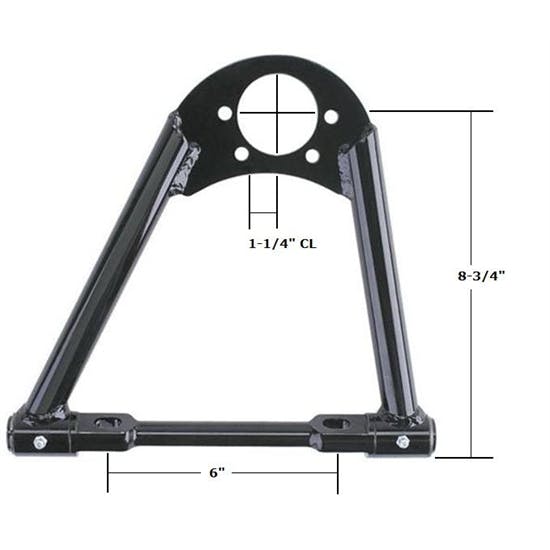 Speedway Offset Upper Control Arm, Steel Cross Shaft, RH, 8-3/4 Inch