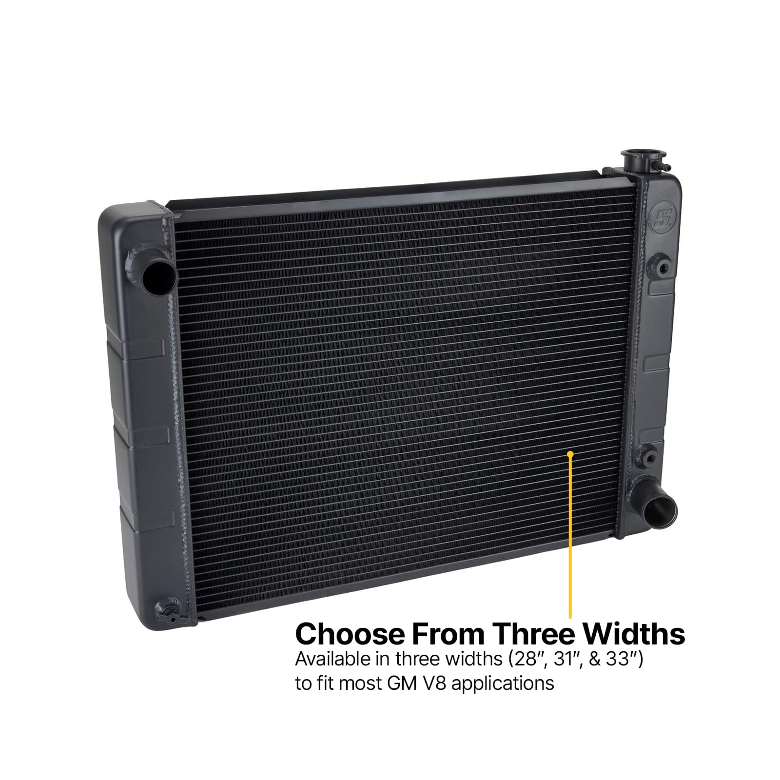 WindChill® SBC/BBC 3-Row Radiator w/ Cooler/Two Fans/Shroud, Blk
