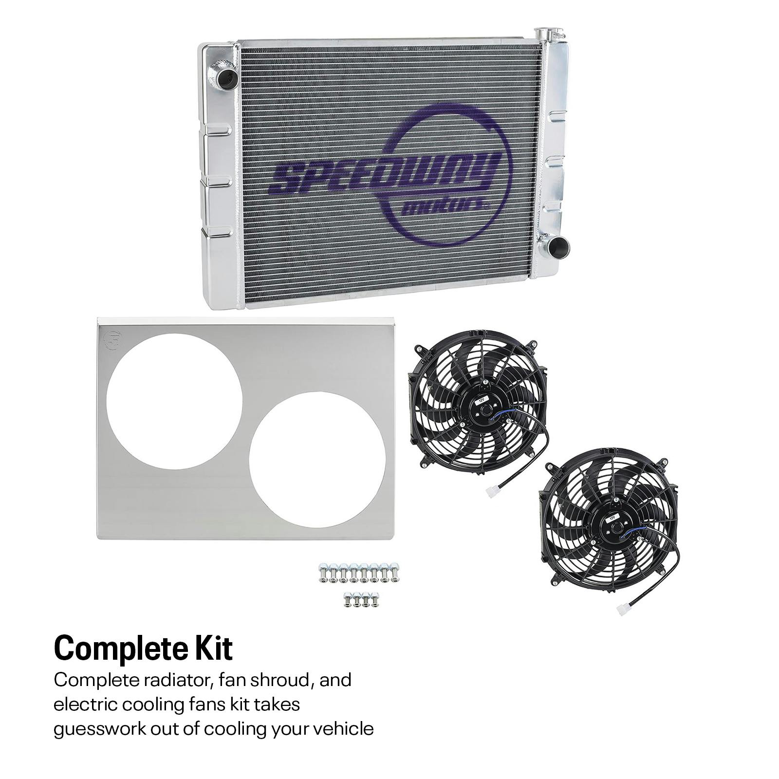 Single Pass Aluminum Radiator, Dual Fan, & Shroud Kit