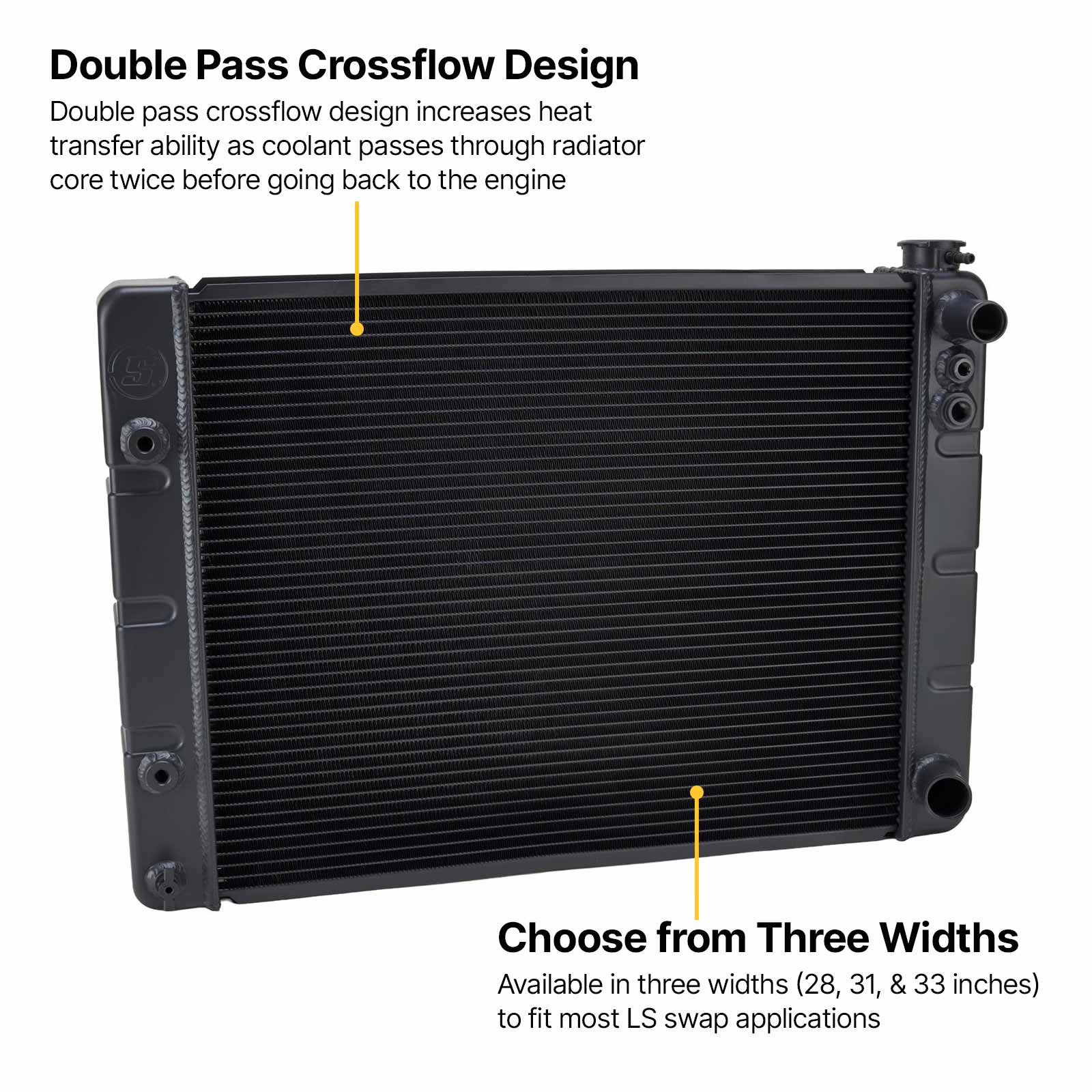 WindChill® LS Swap 3-Row Radiator, w/ Cooler/Fans/Shroud, 28x19