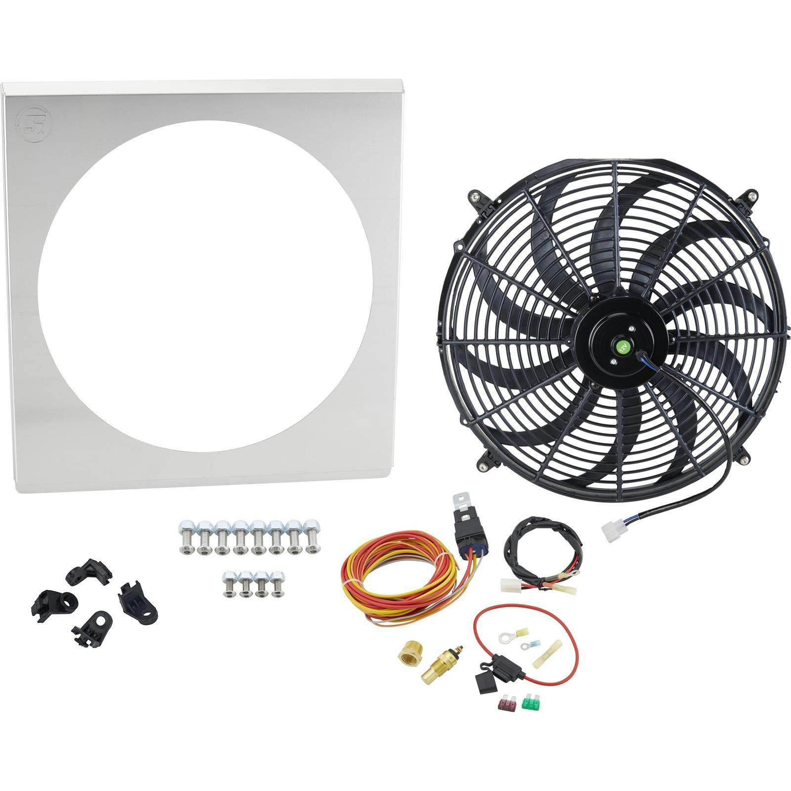 Single Electric Fan & Shroud Kit for Speedway Aluminum Radiators