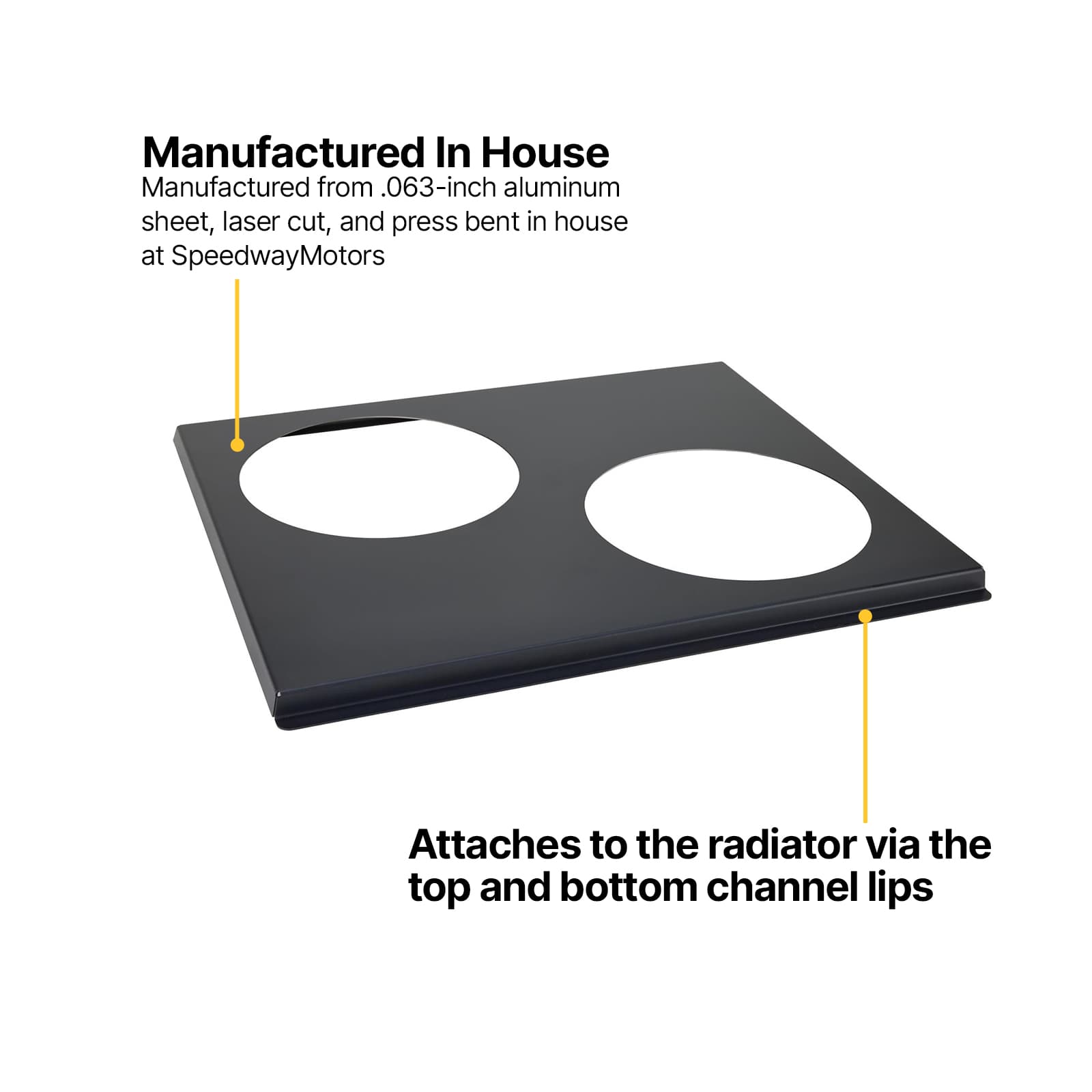 Dual Electric Fan & Black Shroud Kit for Speedway Aluminum Rad