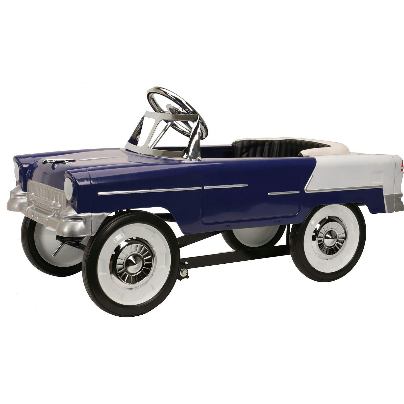 Retro Tri-Five 1955 Chevy Steel Metal Pedal Car. Purple/White