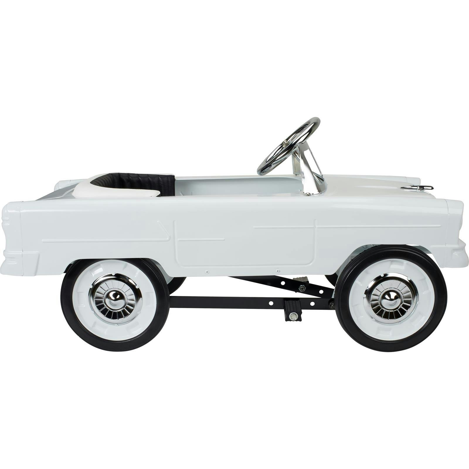 Retro Tri-Five 1955 Chevy Steel Metal Pedal Car, White