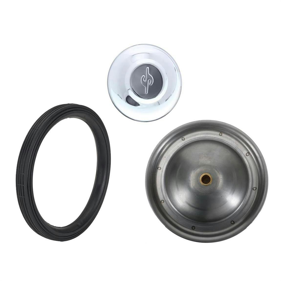 Bare/Raw Steel with Chrome Center Cap and Tire Combos - Fish Mouth/Star Grille/BMC Truck Kit