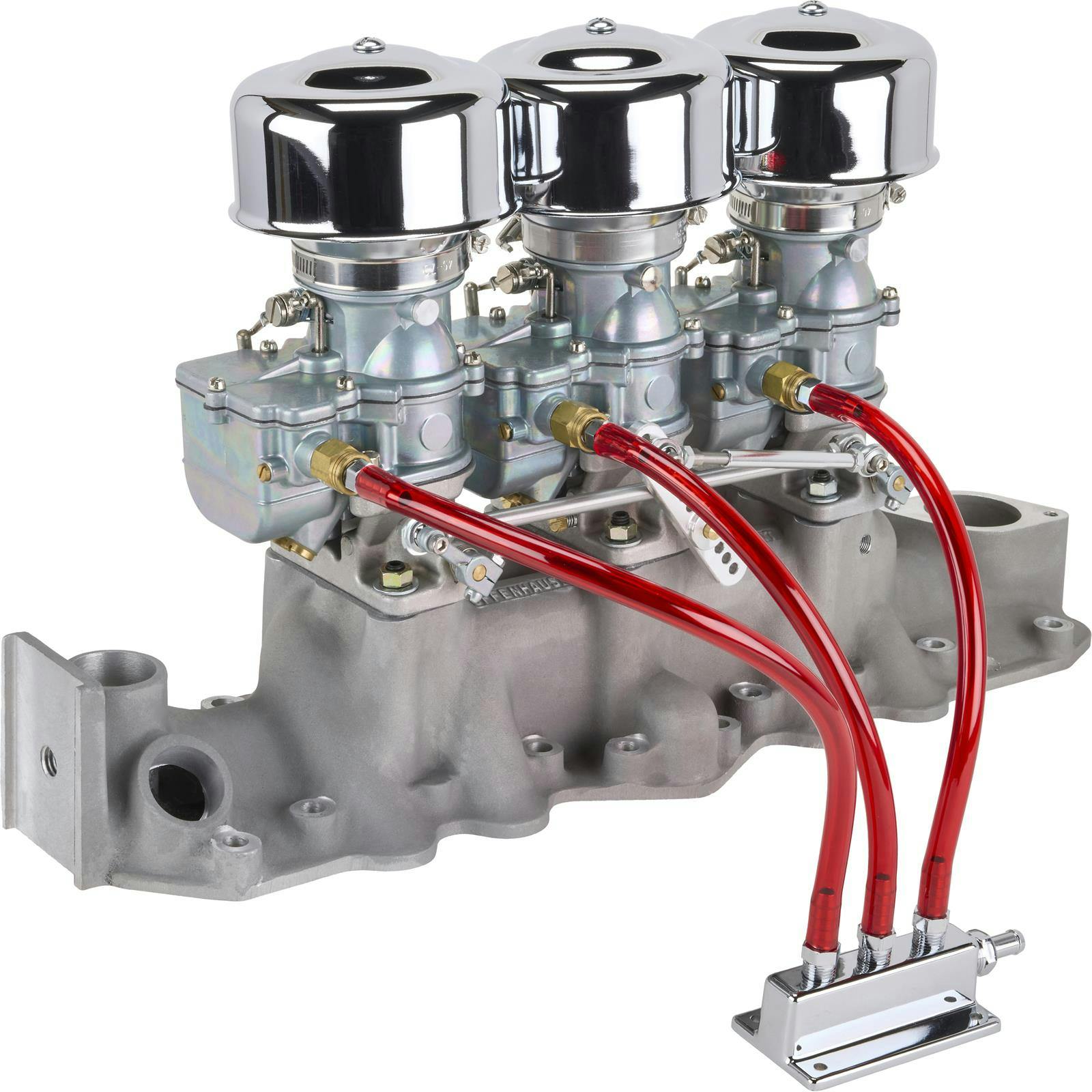 Plain 9 Super 7® 3x2 Carb/Offy Intake Kit, 1949-53 Flathead