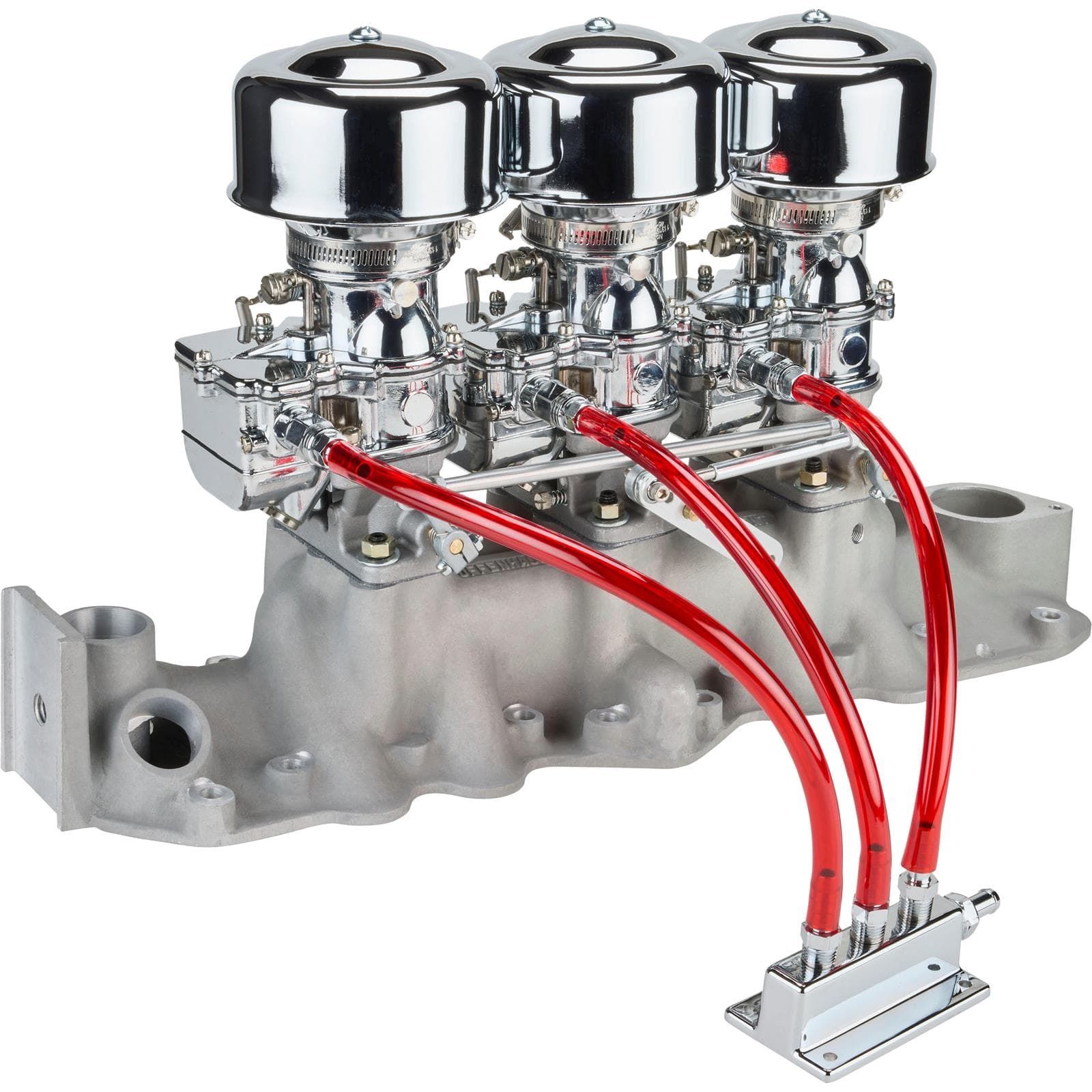 Chrome 9 Super 7® 3x2 Carb/Offy Intake Kit, 1949-53 Flathead