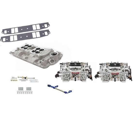 Edelbrock Small Block Chevy Dual Quad Intake/Carburetor Kit