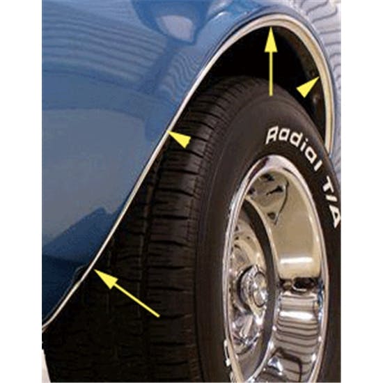 Reproduction Wheelwell Trim Moldings, 1967-68 non RS Camaro, 4-piece kit
