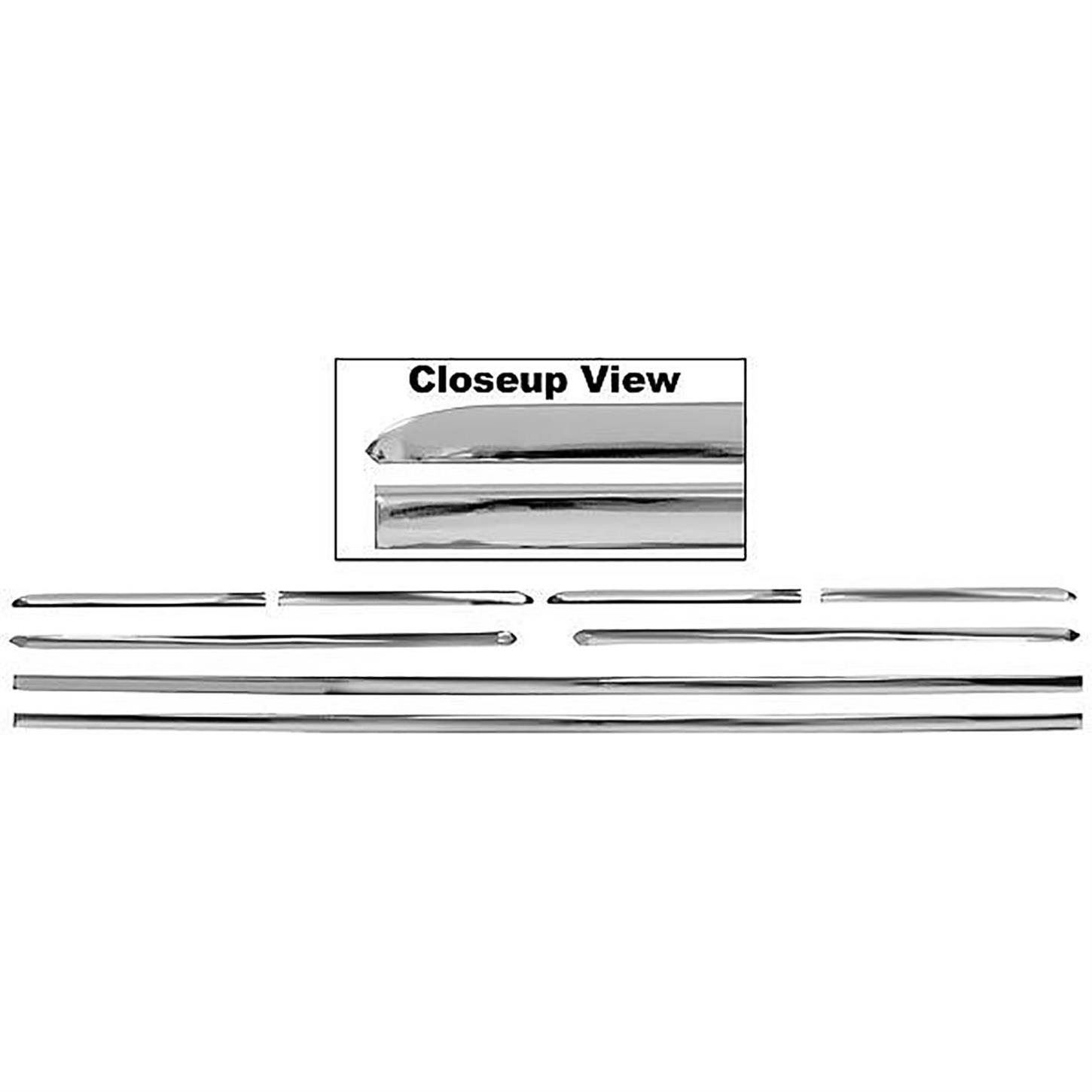 Dynacorn M1625 1968-1972 Nova Lower Body Side Molding Kit, 8 Piece