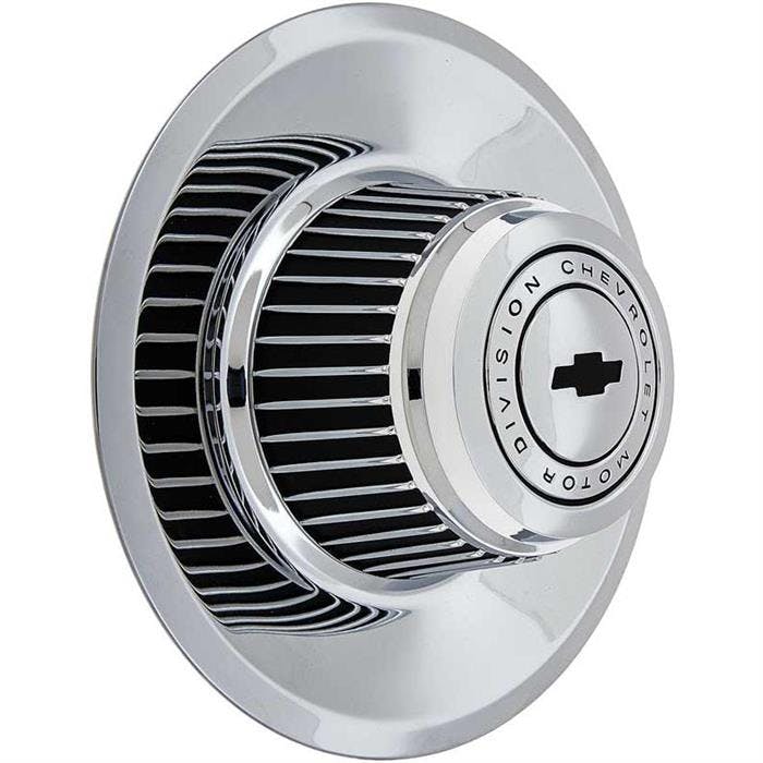 OER WK1012 Tall Chrome Rally Wheel Derby Cap w/Bow Tie