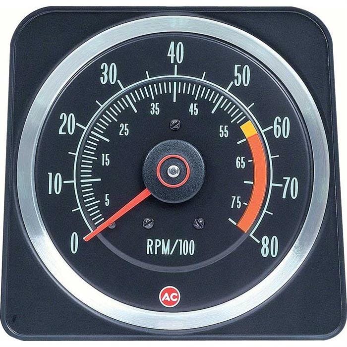 OER 6469384 69 Camaro Tachometer, 6000 Red Line,w/8000 RPM