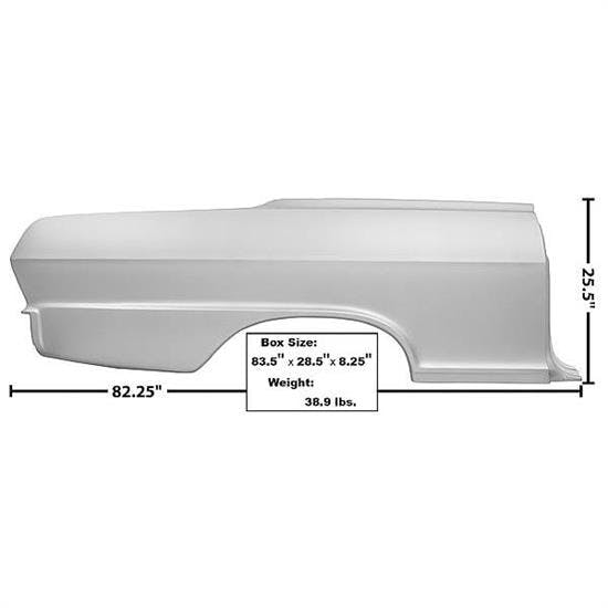 Dynacorn 1621AWT 1962-65 Chevy Nova Full Quarter Panel, Righthand