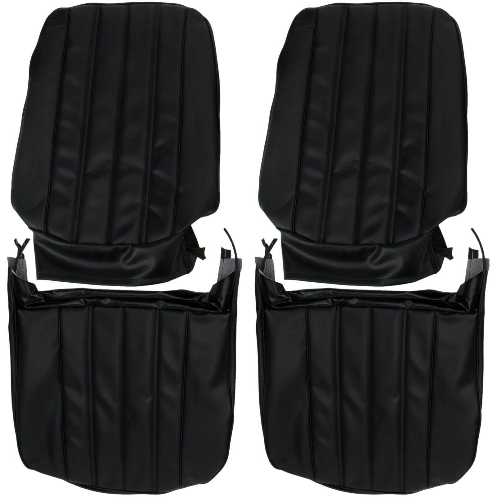 PUI 66AS10U Bucket Seat Upholstery, 1966 Chevelle/El Camino, Black