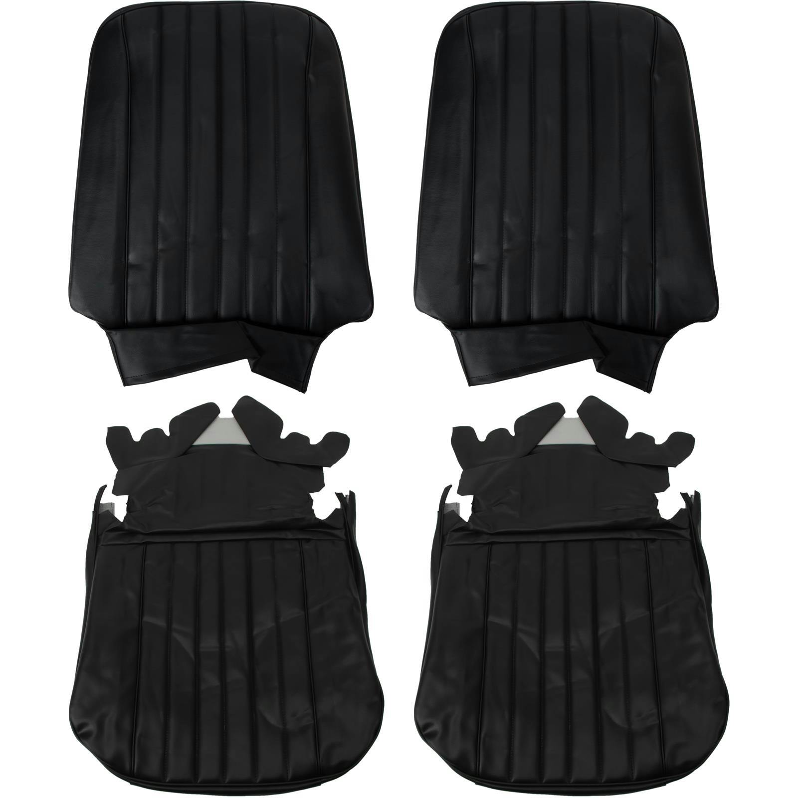 PUI 68AS10U Bucket Seat Upholstery, 1968 Chevelle/El Camino, Black