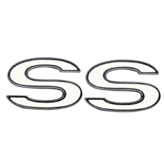 Trim Parts 4620 SS Front Fender Emblem for 69-72 Chevelle, White, Each