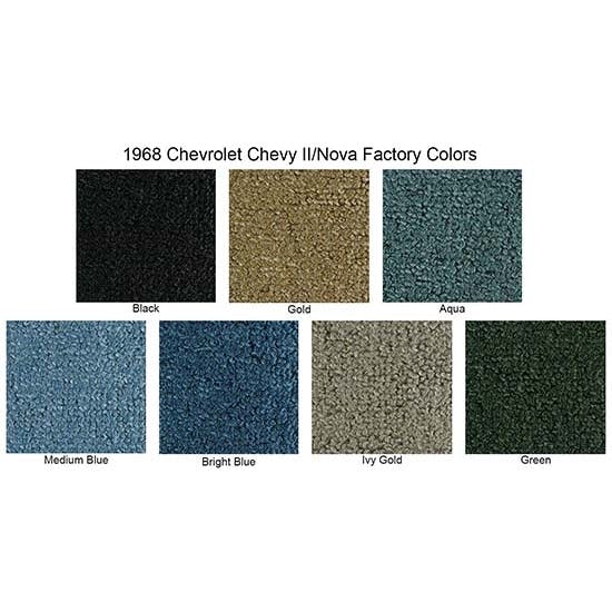 ACC 1968-1973 Chevy Nova 2 Door Automatic Loop Carpet, Bright Blue