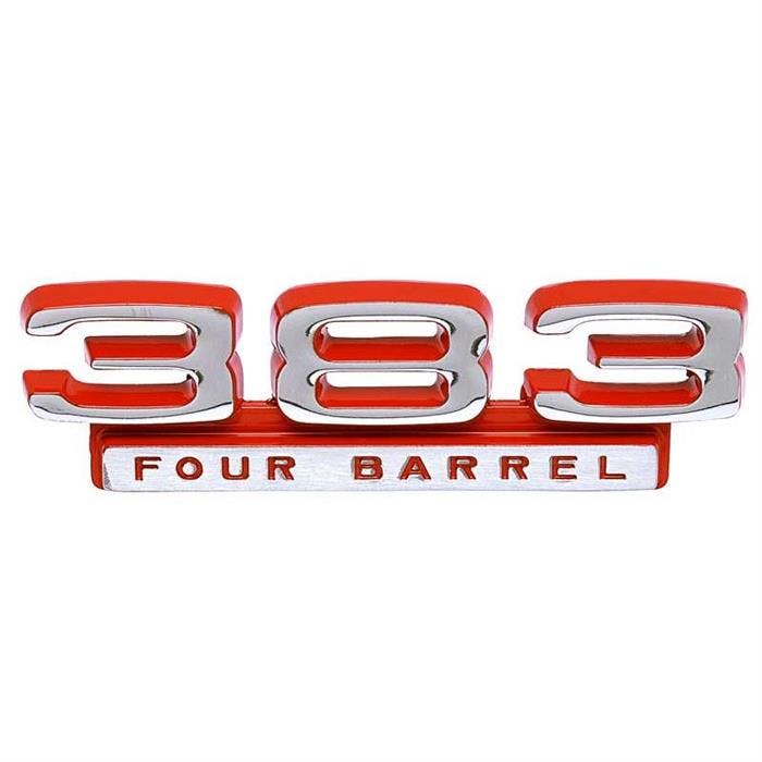 OER 2785749 66-71 Mopar 383 Four Barrel Front Fender Emblem