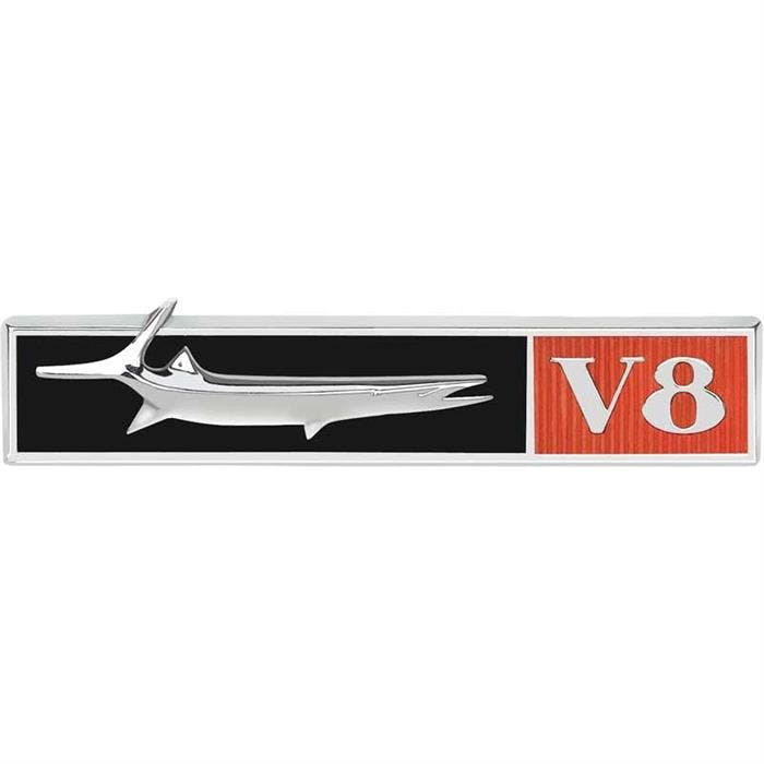 OER 2786590 1968 Barracuda V8 Front Fender Emblem w/Fish, RH