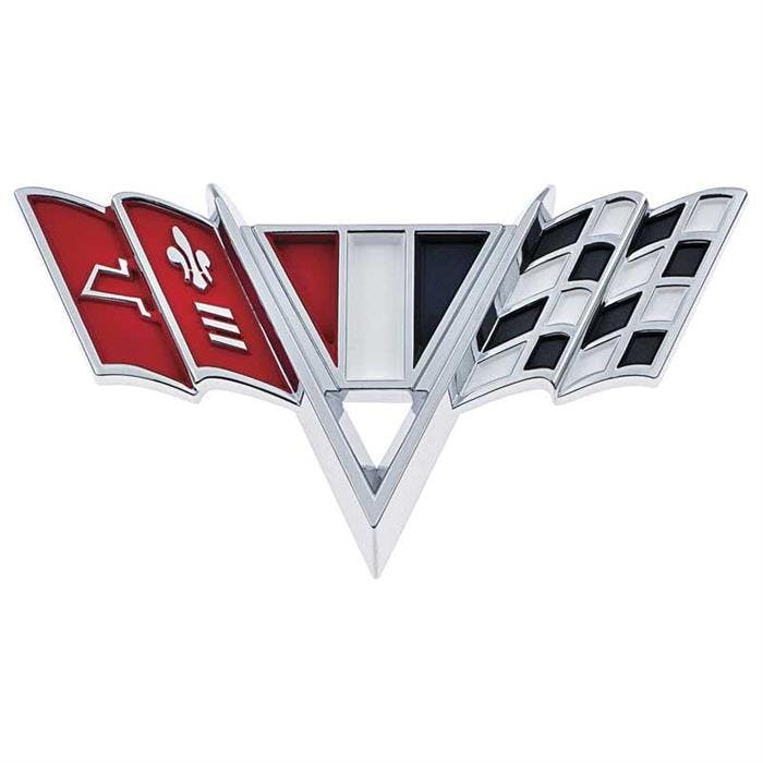 OER 3840318 1964-67 V-Flag Front Fender Emblem