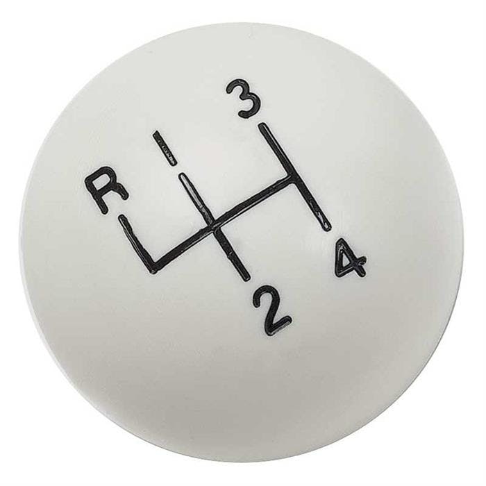 OER 3961437W White 4-Speedshift Knob w/3/8 In-16 Thread