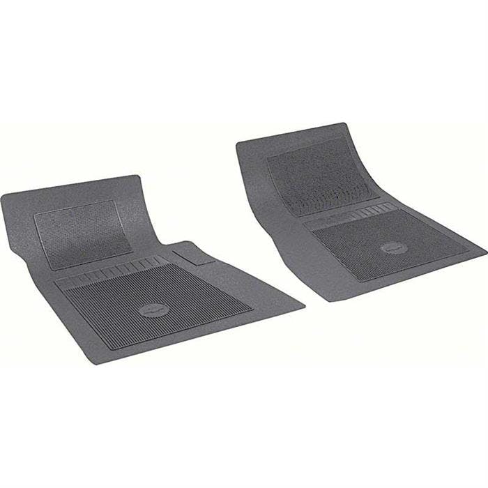 OER FP72001 Chevy 2 Piece Black Front Bow Tie Floor Mat Set