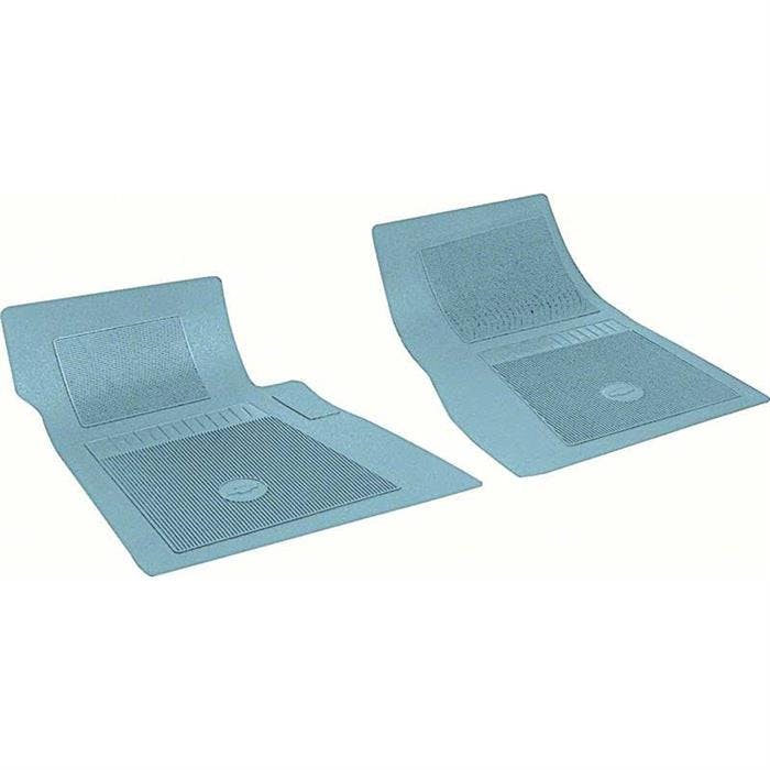 OER FP72003 Chevy 2 PC Light Blue Front Floor Mat Set w/Bow Tie
