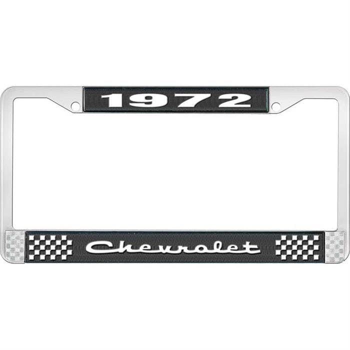 OER LF2237202A 1972 Chevy Black/Chrome License Plate Frame