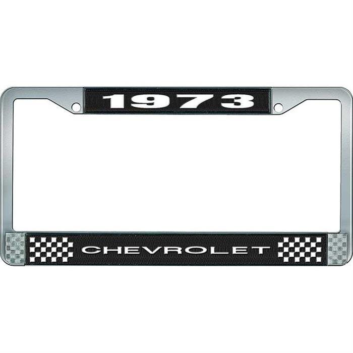 OER LF2237301A 1973 Chevy Black/Chrome License Plate Frame