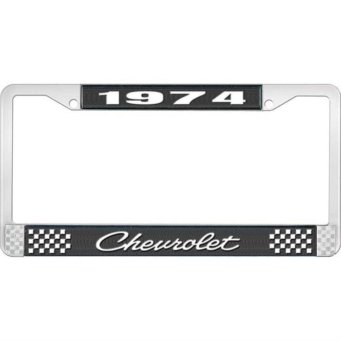 OER LF2237404A 1974 Chevy Black/Chrome License Plate Frame