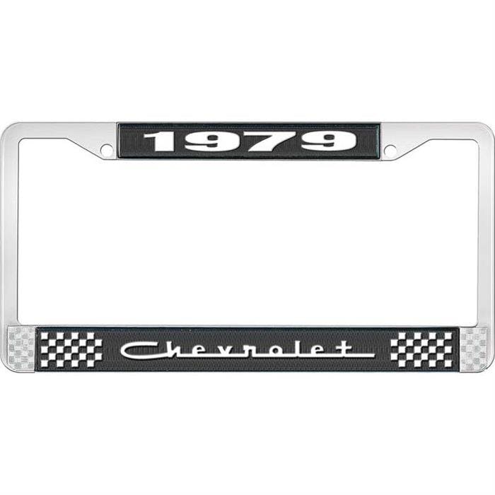 OER LF2237905A 1979 Chevy Black/Chrome License Plate Frame