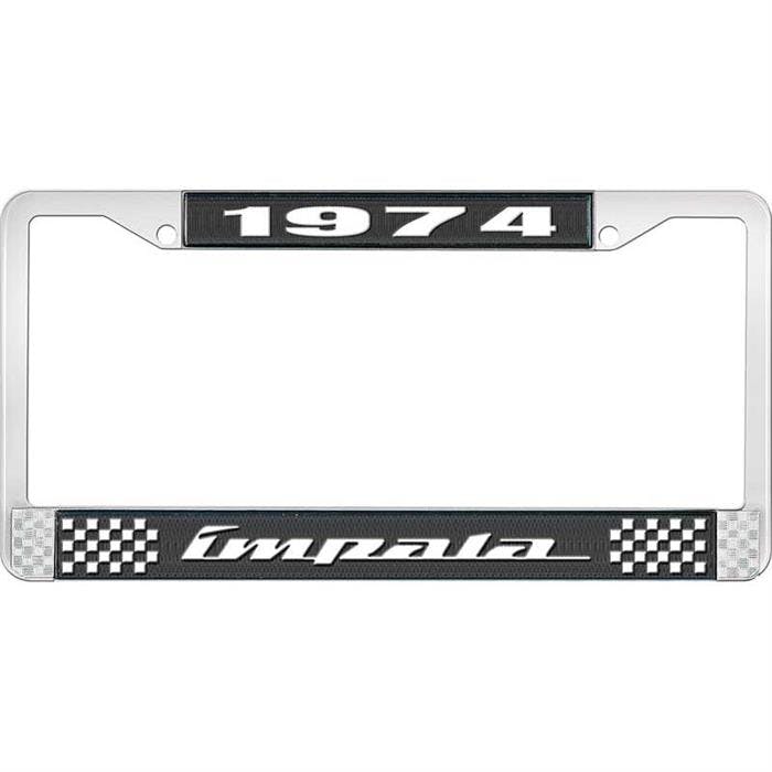 OER LF2247404A 1974 Impala Black/Chrome License Plate Frame