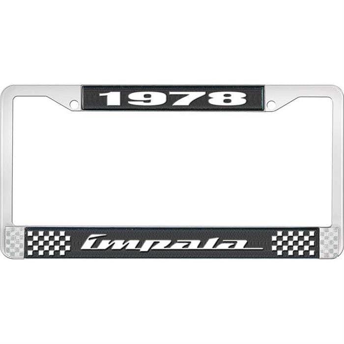 OER LF2247804A 1978 Impala Black/Chrome License Plate Frame