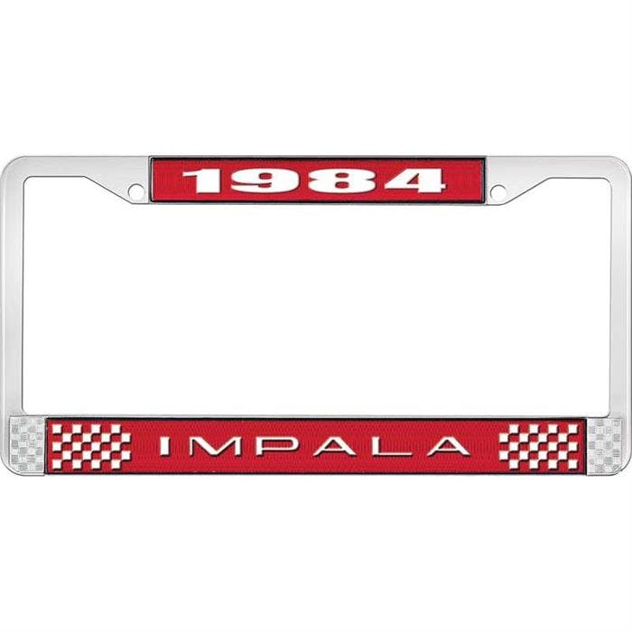 OER LF2248402C 1984 Impala Red/Chrome License Plate Frame