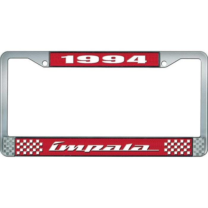 OER LF2249404C 1994 Impala Red/Chrome License Plate Frame