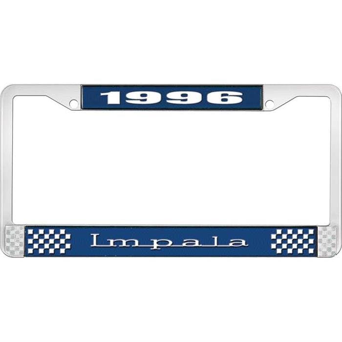 OER LF2249603B 1996 Impala Blue/Chrome License Plate Frame