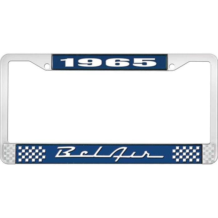 OER LF2256501B 1965 Bel Air Blue/Chrome License Plate Frame