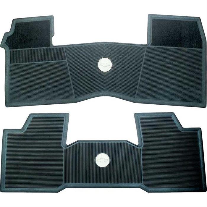 OER M61001 61-64 Chevy Black Front/Rear Rubber Floor Mat Set