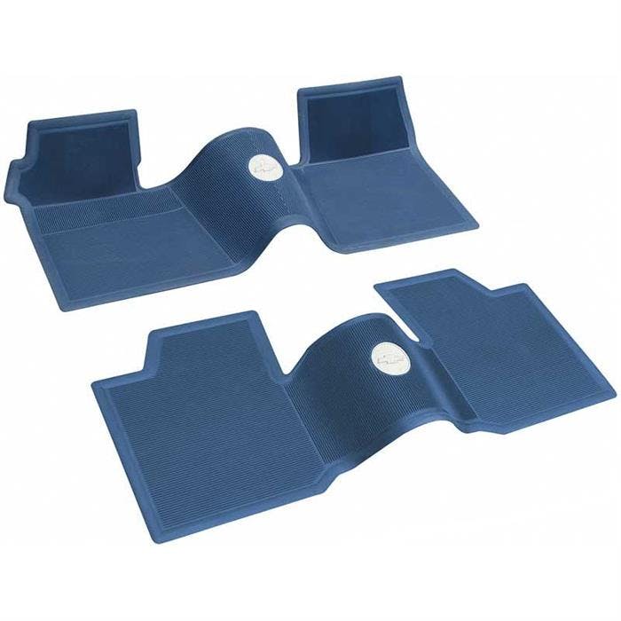 OER M61012 61-64 Chevy Dark Blue Front/Rear Rubber Floor Mat Set