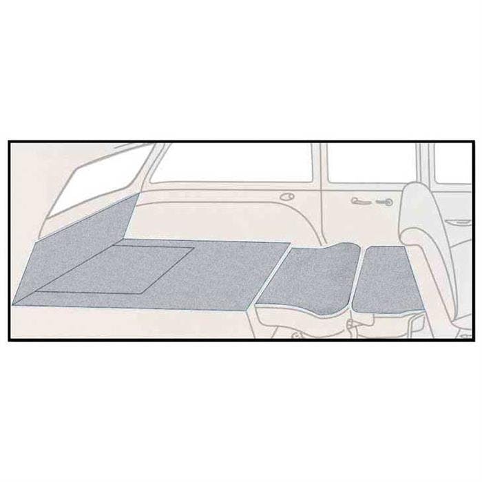 OER TF117723 57 Chevy Wagon 5 Piece Silver Rear Cargo Area Carpet