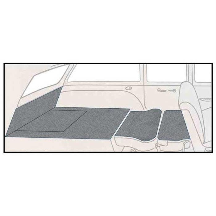 OER TF117847 55-57 Chevy Wagon 5 Piece Dark Gray Cut Pile Carpet