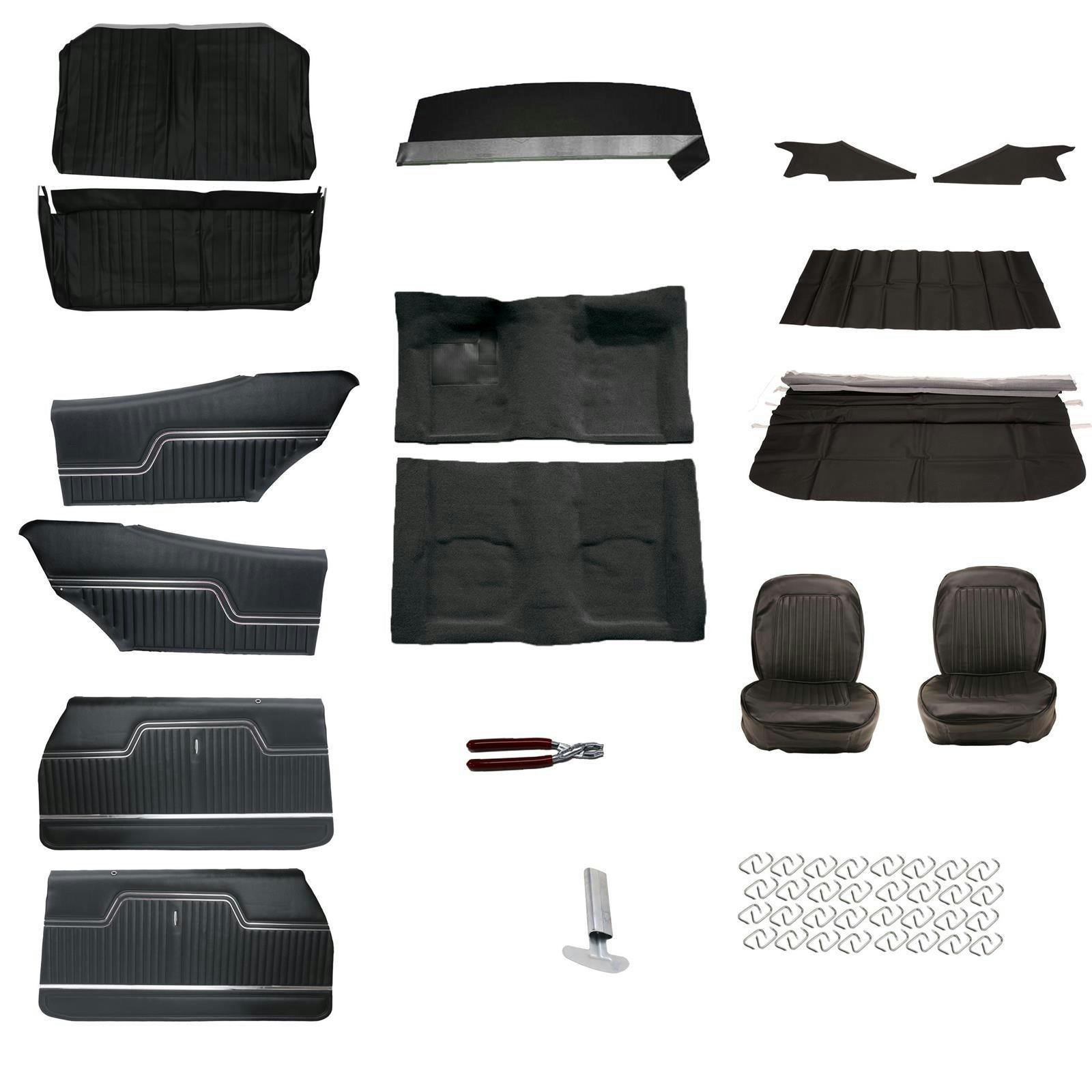 Complete Interior Upholstery Kit, 1970 Chevelle, Black