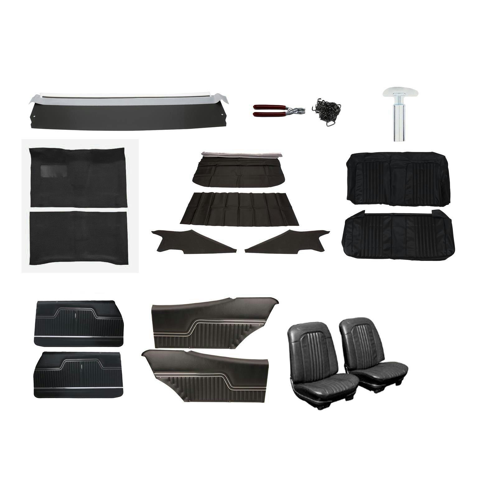 1971-1972 Chevelle Interior Kit w/ Black Upholstery
