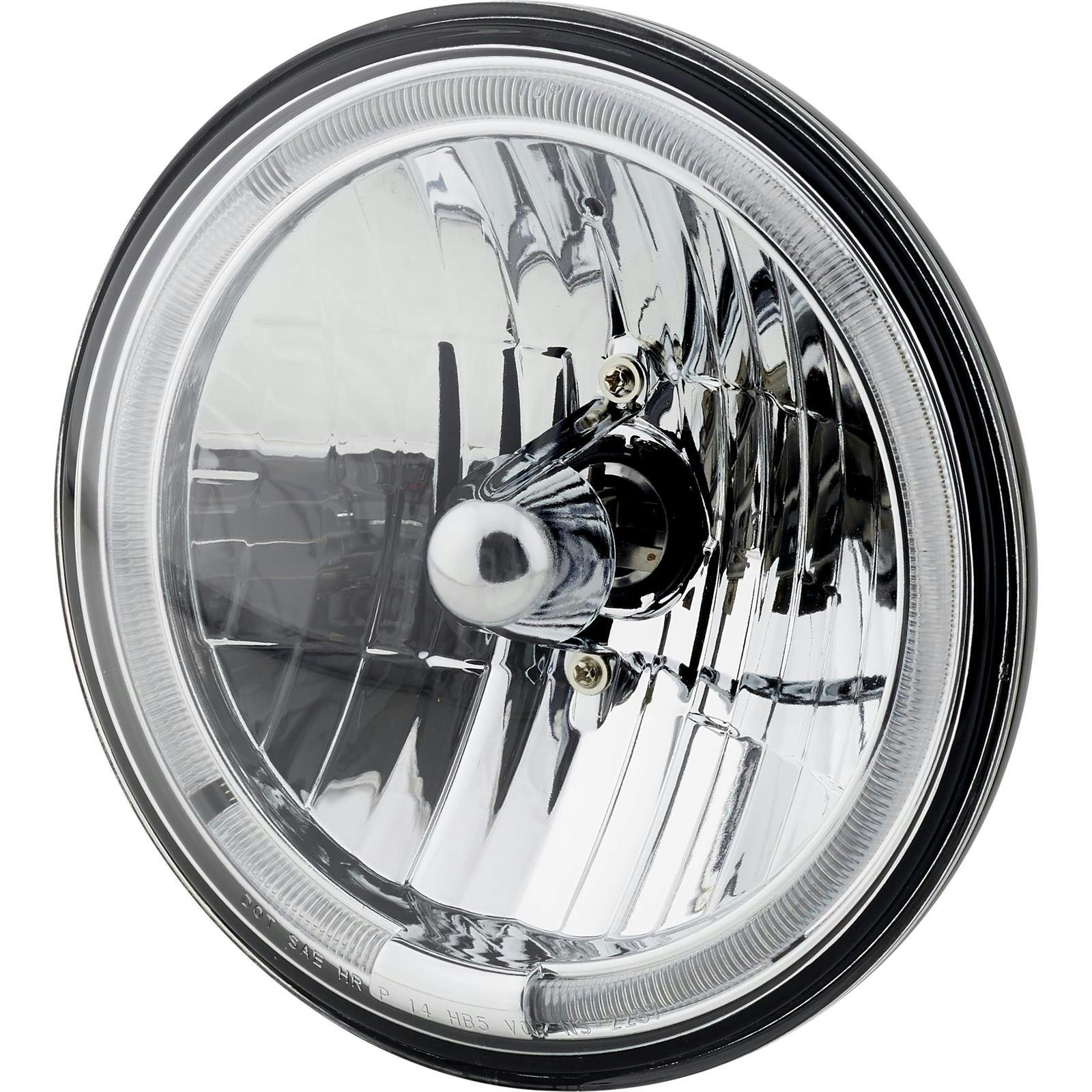 United Pacific 31285 7 Inch Crystal Headlight W/LED Halo Ring