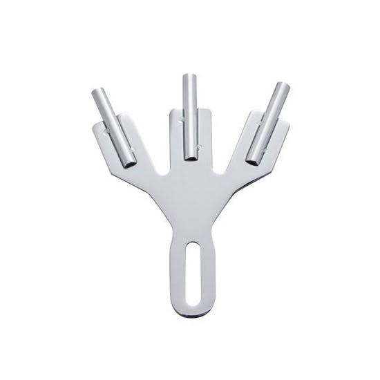 United Pacific 110861 Stainless Steel Three Flag Holder