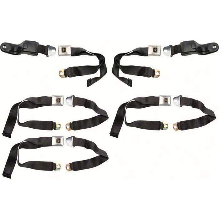 OER R193 67 Camaro/Firebird Retractable Seat Belt Set, Black