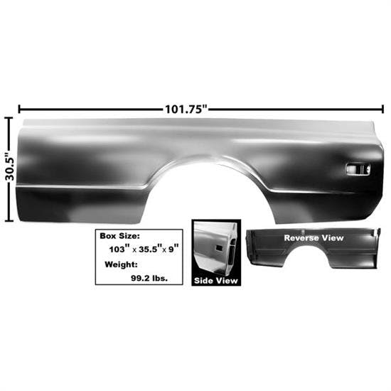 Dynacorn 1160F Bedside LH Fender, 68-72 Chevy Fleetside, 8 Ft