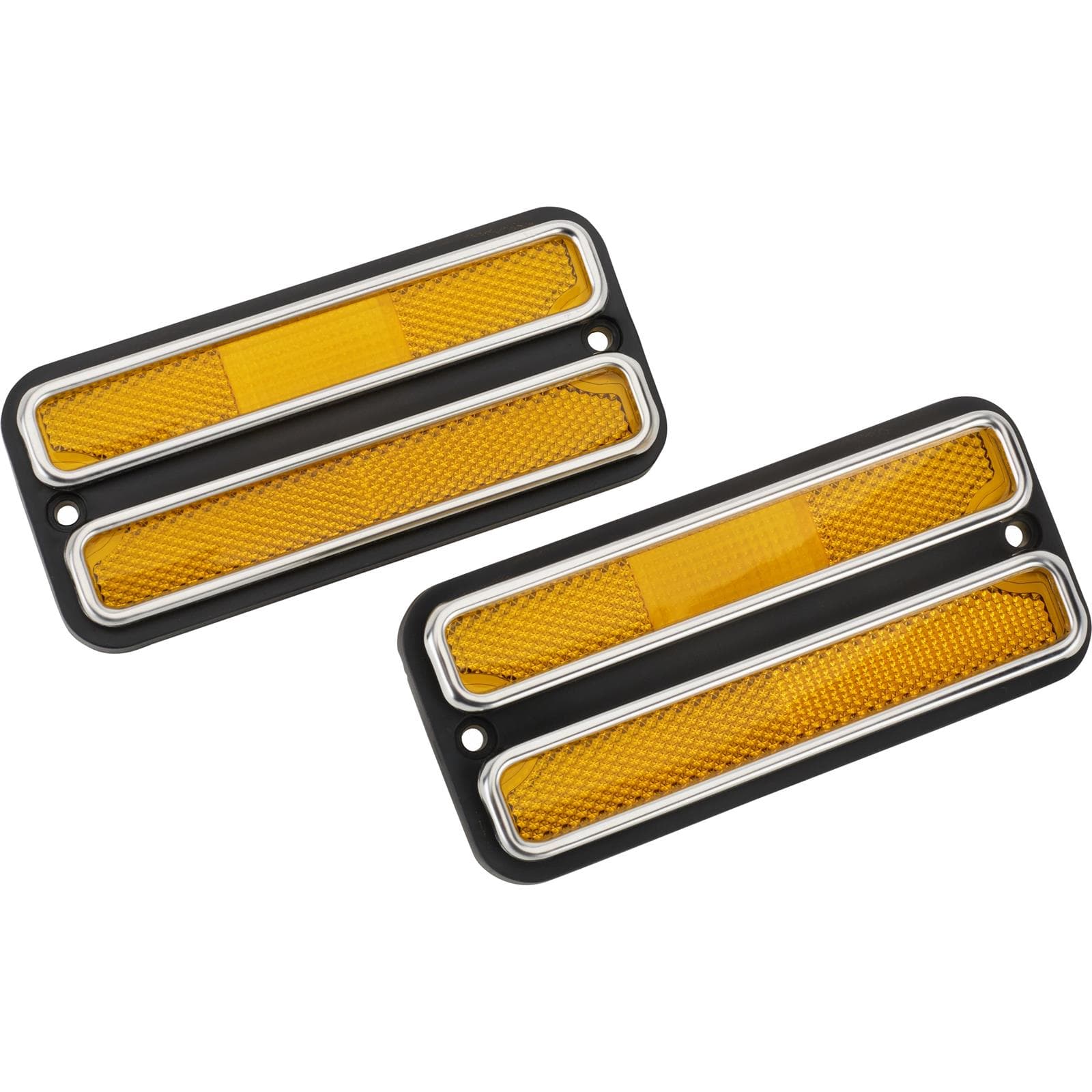 68-72 Chevy/ GMC Truck Chrome Front Side Marker Lens, Amber