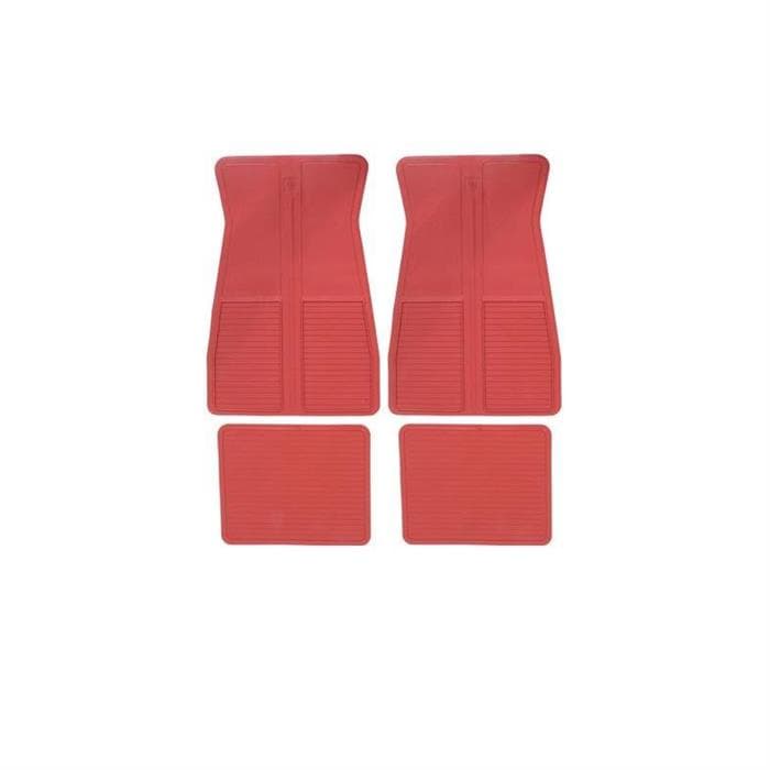 OER CM65107 73-87 GM Rubber Floot Mat Set of 4, With GM Logo